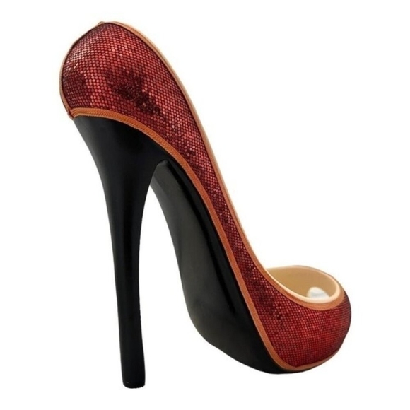 Wild Eye Designs Orange Sequin High Heel Wine Bottle Holder Shoe Display - Picture 5 of 8